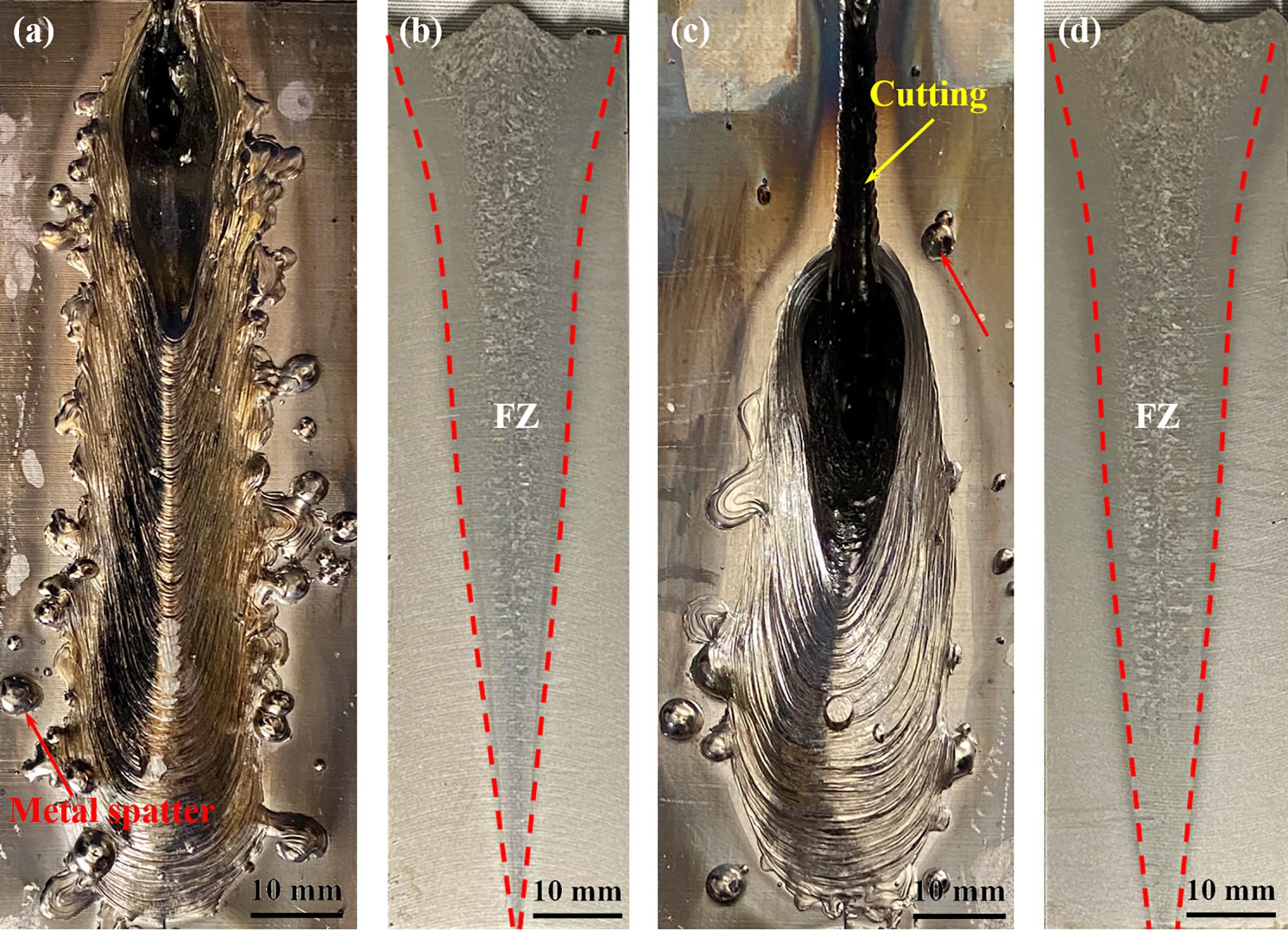 Ti-6Al-4V ELI合金超厚板EBW接頭在不同束流參數下的典型宏觀形貌